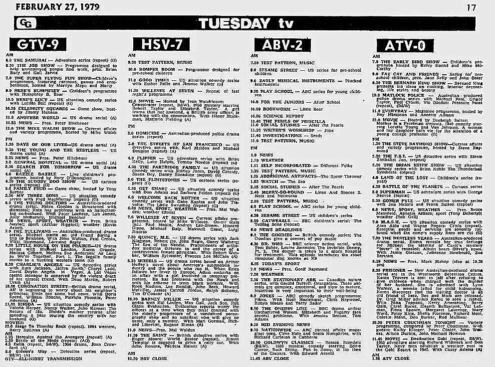 Classic TV Listings General Television Topics Media Spy